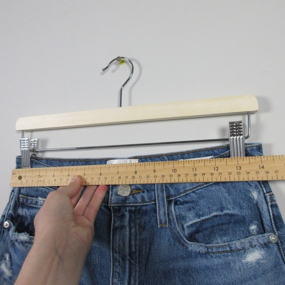 FRAME Le Jane Straight Leg Jeans Women 26 Blue Denim Distressed Casual y2k 606 - Picture 11 of 14